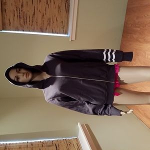 SOL Los Angeles Black Hoodie With Three Stripes On One Sleeve Size L